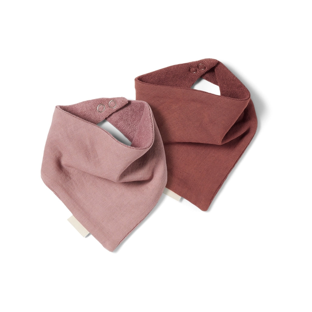 nuuroo Acile hagesmæk - 2 stk. bib wear Mahogany/Woodrose