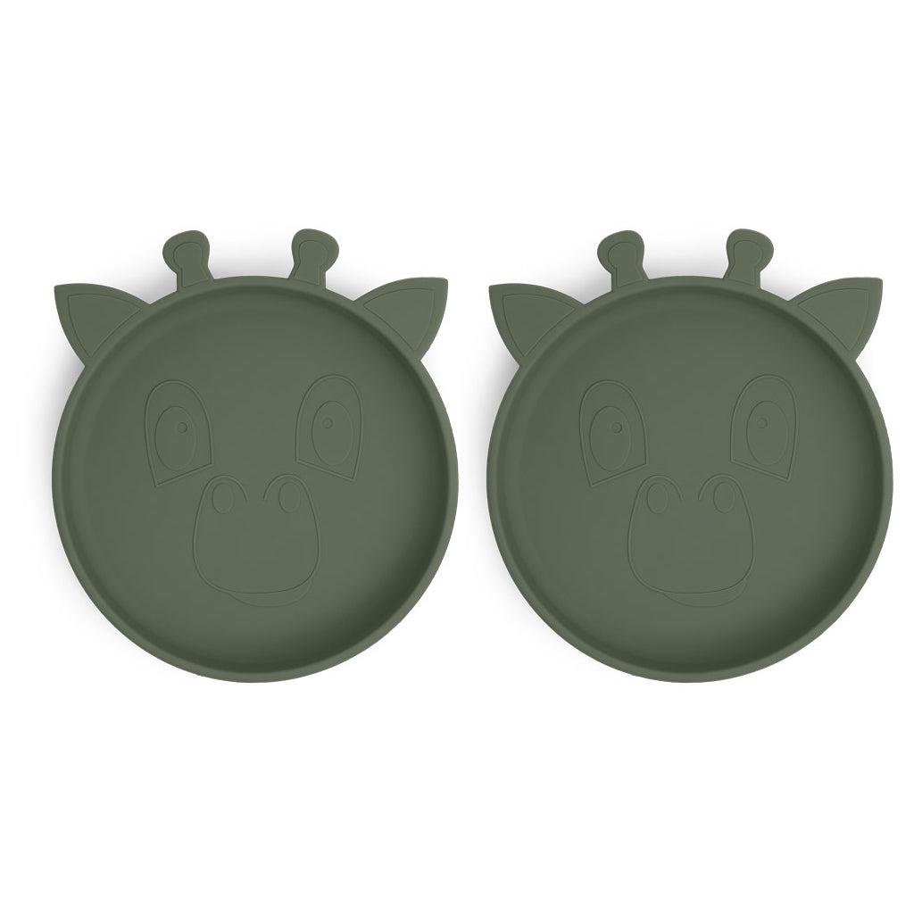 nuuroo Akila silikone tallerken - 2 stk. Tallerken Dusty green