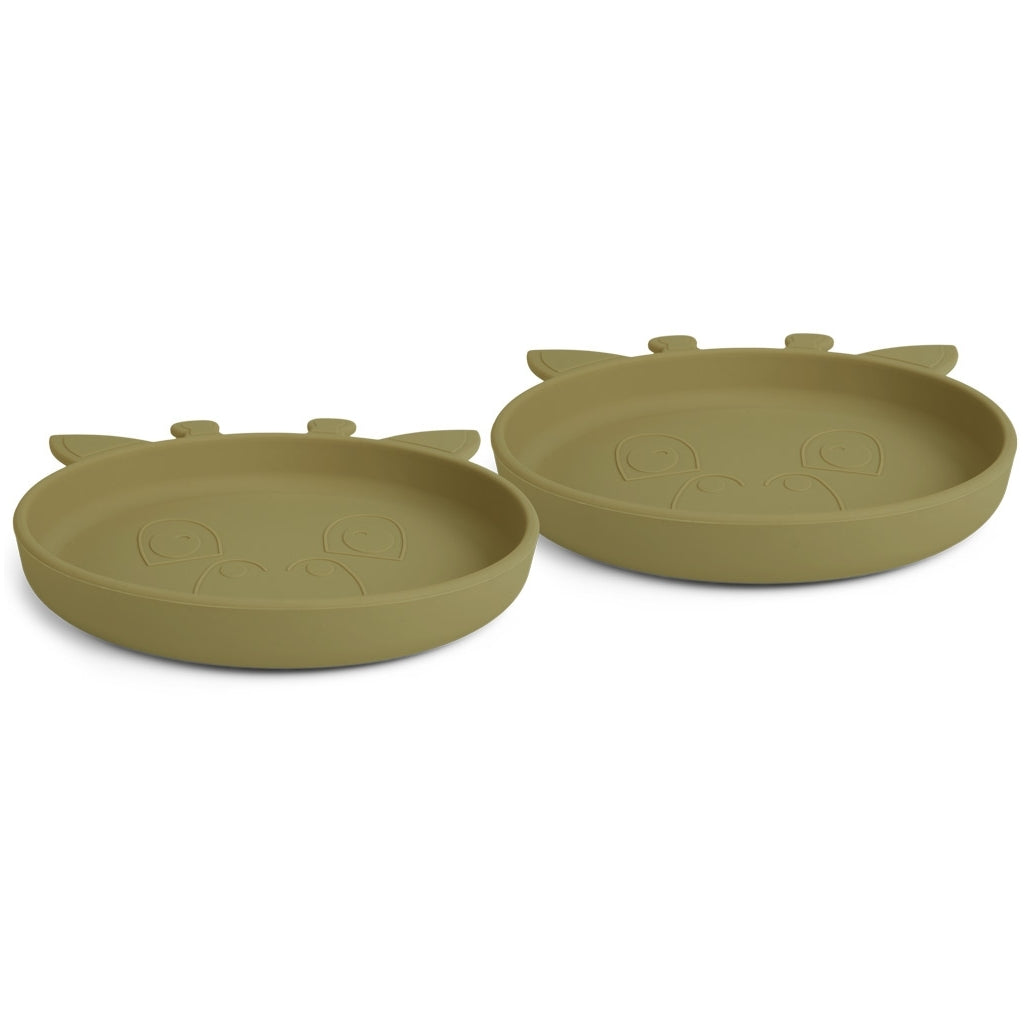 nuuroo Akila silikone tallerken 2-pak Tallerken Olive green