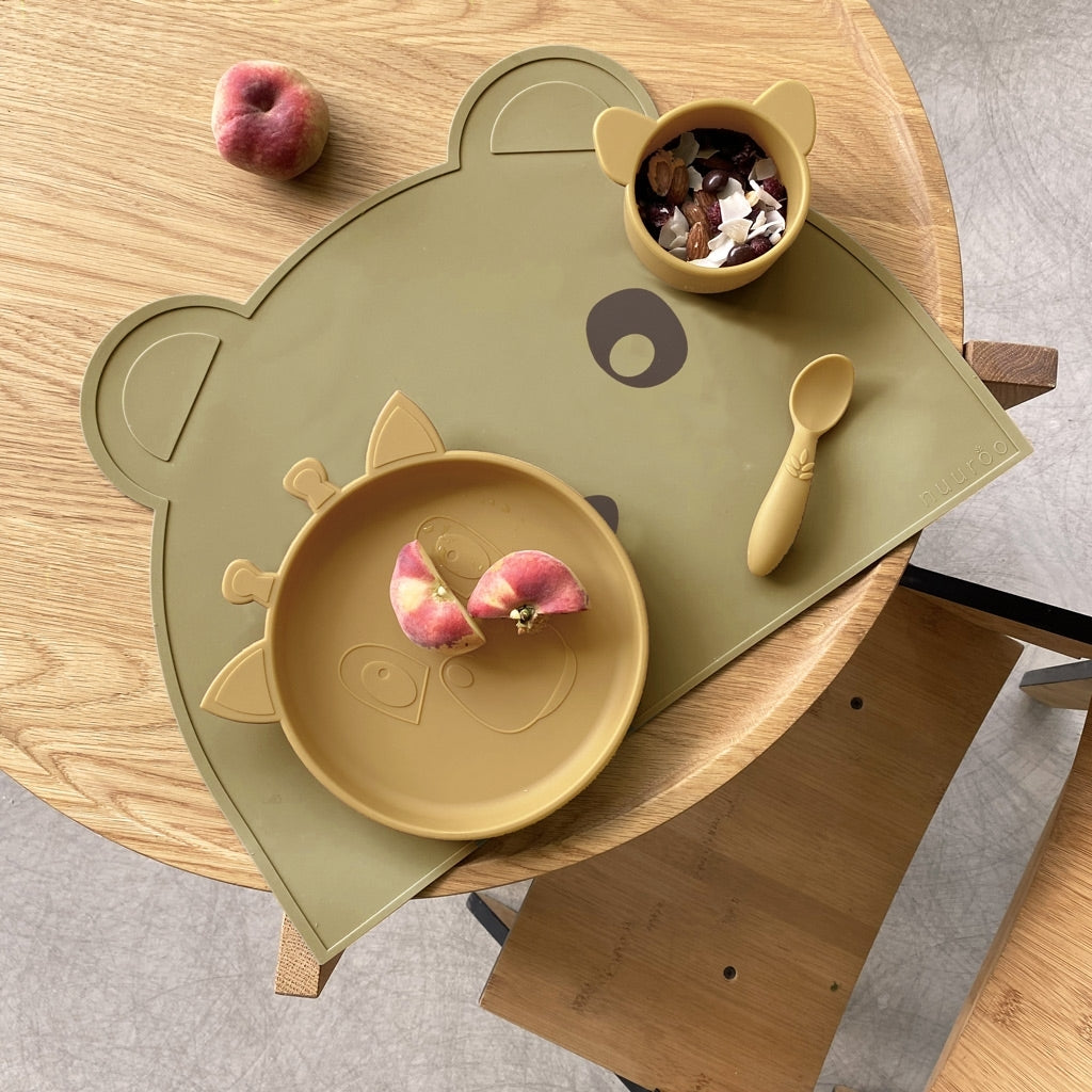 nuuroo Akila silikone tallerken 2-pak Tallerken Olive green