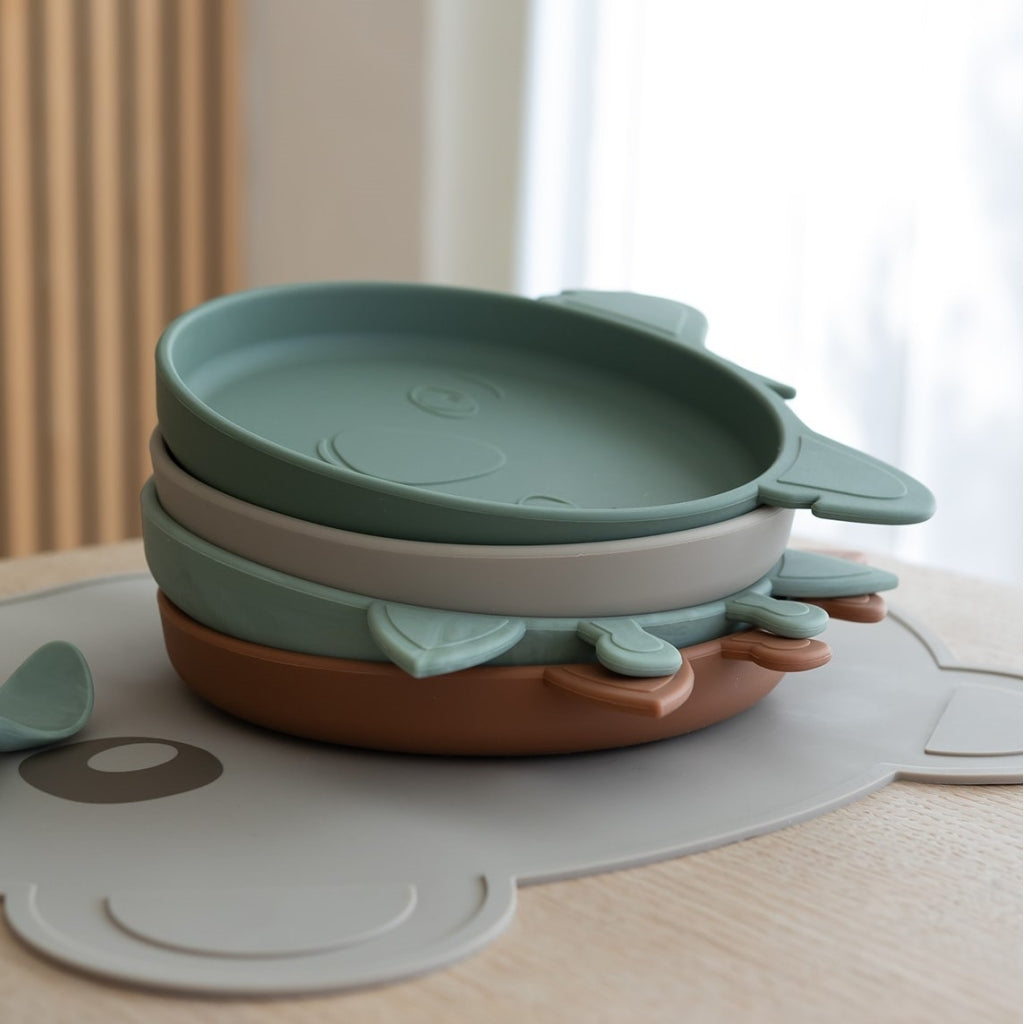 nuuroo Lykke silikone servicesæt - 4 stk. Spisesæt Dusty green